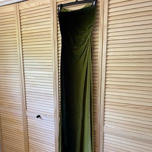 Gorgeous Velvet Ombré Green Strapless Dress/Gown